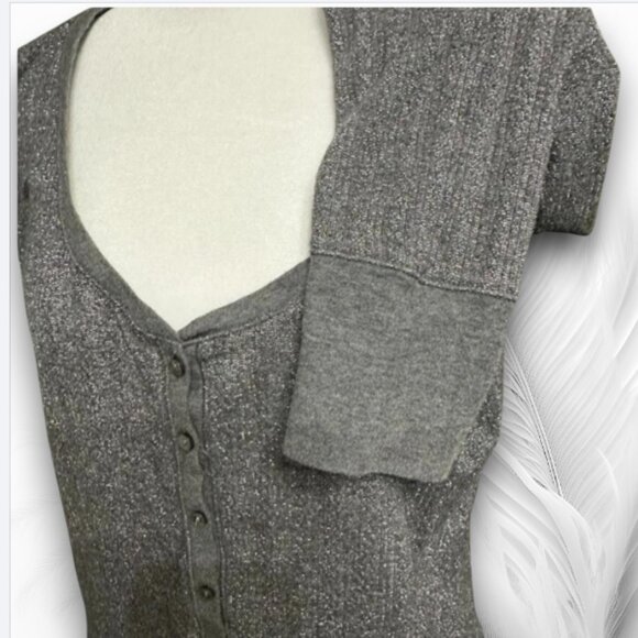 Victoria's Secret Women's Gray Metallic Henley - Picture 3 of 5